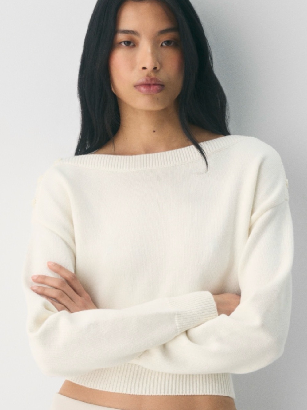 Aritzia Wilfred Cotton Charm Gable Sweater - M